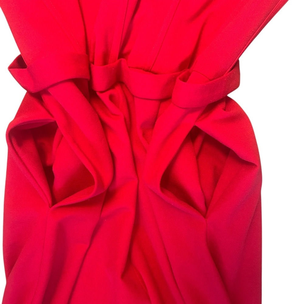 Red Wide-Leg Bustier Jumpsuit - Picture 4 of 5